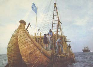 Thor Heyerdahl, Schilfboot und UNO-Flagge